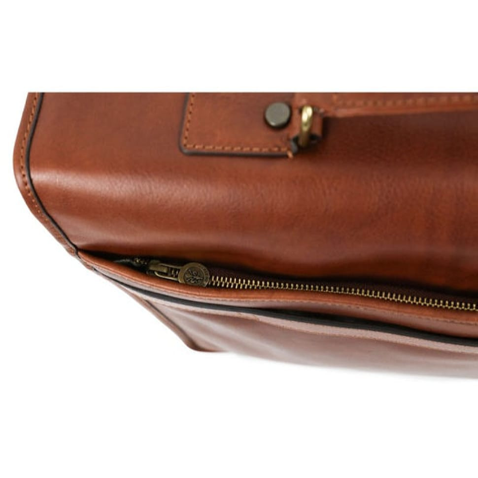 Leather Briefcase, Satchel Bag - The Time Machine - Cognac Matte Brown