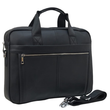 Портфель мягкий кожаный BUFFALO BAGS M8572A-1 черный гладкий