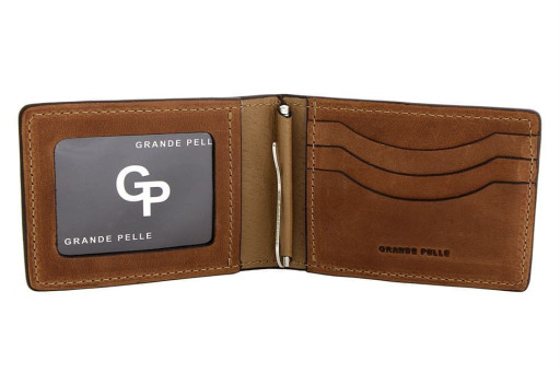 Затиск-портмоне, теракота Grande Pelle 107123