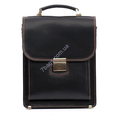Manufatto black leather briefcase-tablet for business men