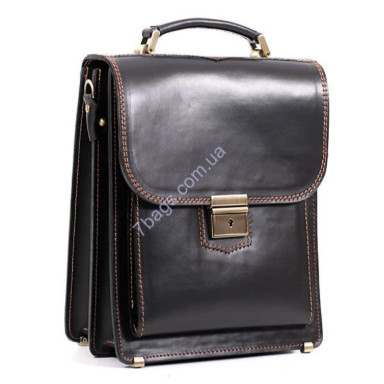 Manufatto black leather briefcase-tablet for business men