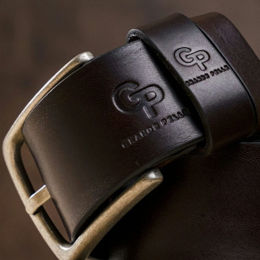 Ремінь чоловічий гладкий GRANDE PELLE 11264 Коричневий