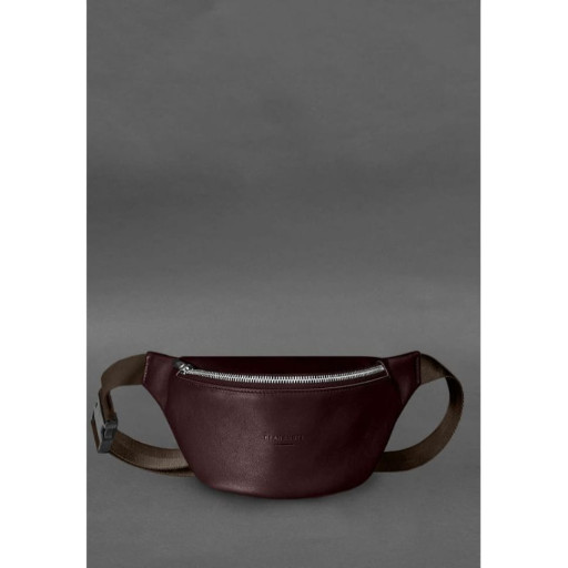 Шкіряна поясна сумка-бананка Kanny бордова