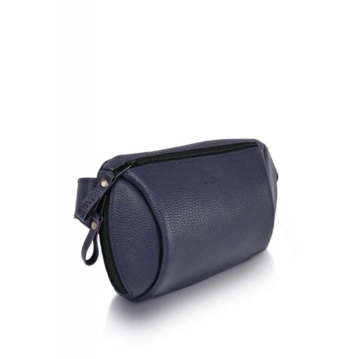 Шкіряна поясна сумка Easy синя флотар