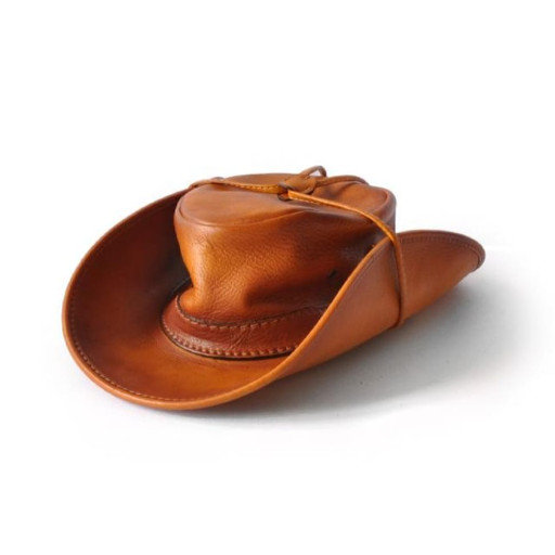 Pratesi BCO040/61 - Cagliostro Hat 61 cm in cow leather Bruce Cognac