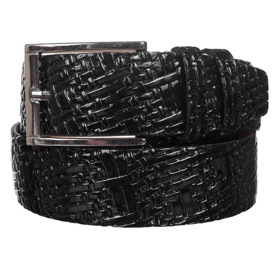 Ремінь шкіряний YSK класичний 300-1LAK чорний лак