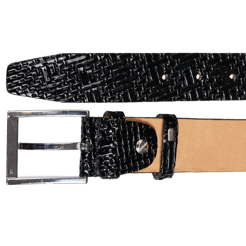 Ремінь шкіряний YSK класичний 300-1LAK чорний лак