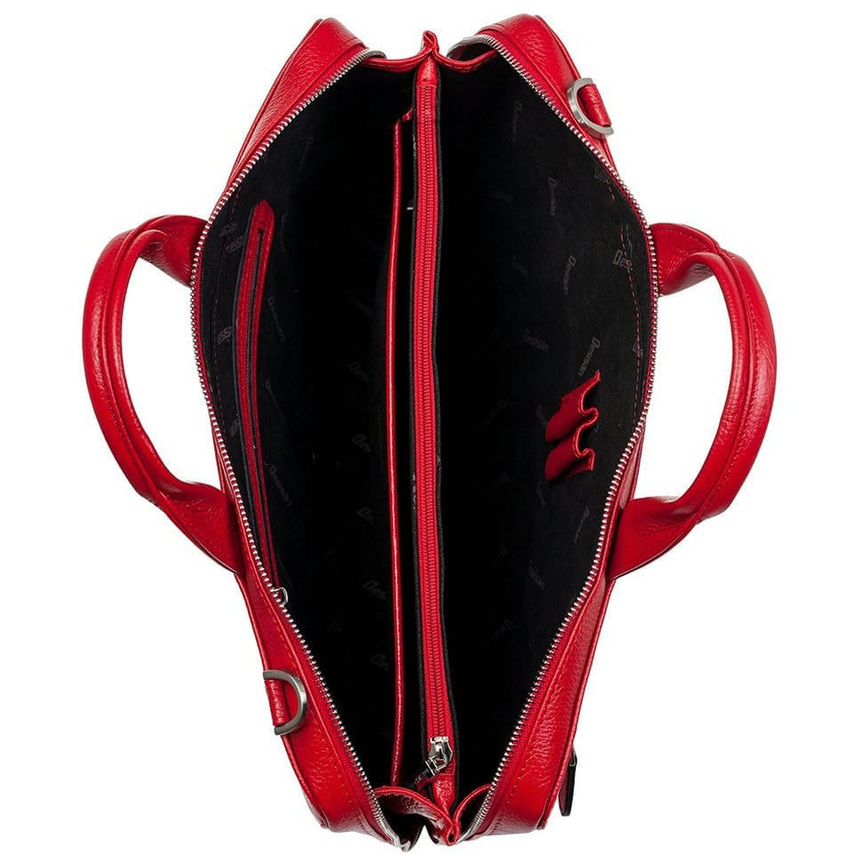 Портфель шкіра Desisan 1347-04 червоний флотар