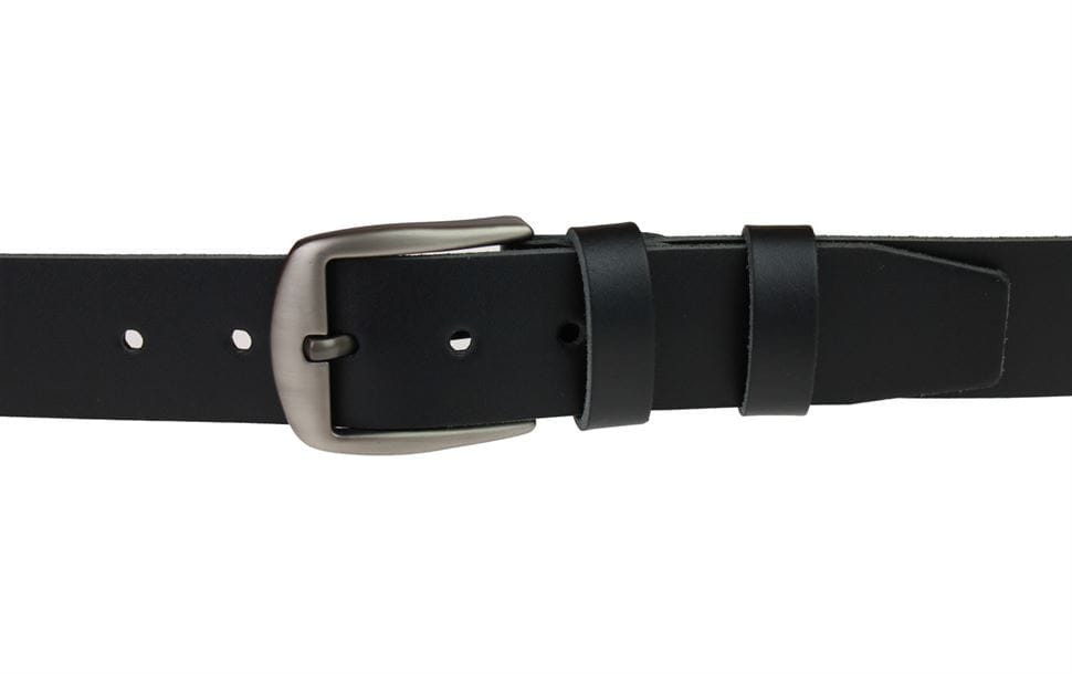 Ремінь чоловічий шкіряний джинсовий SULLIVAN RMK-35 (7) 115-150 см чорний