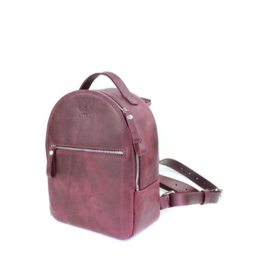 Groove S Leather Backpack Burgundy Vintage