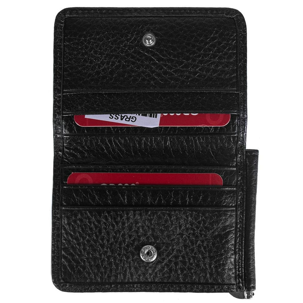 Кредитниця із затиском шкіряна GRASS 533-8 чорний флотар