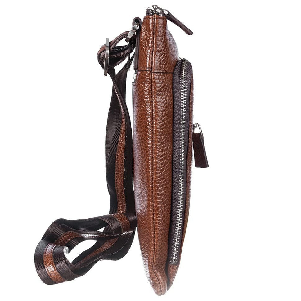 Барсетка шкіряна кистьова Desisan 1459-015 рудий флотар