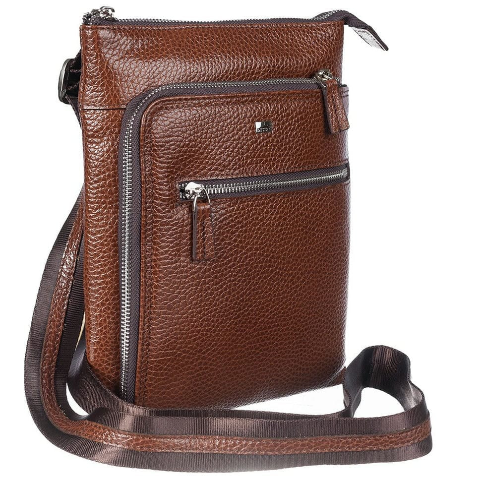 Барсетка шкіряна кистьова Desisan 1459-015 рудий флотар