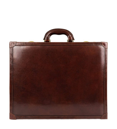 Leather Attaché Case Briefcase - The Wind in the Willows - Brown color - Time Resistance 5238801
