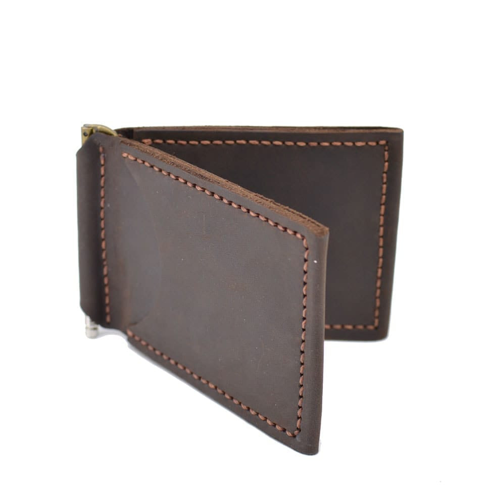 Шкіряний затискач для грошей ручної роботи RC-RB-hold коричневий RB-RB-hold TARWA