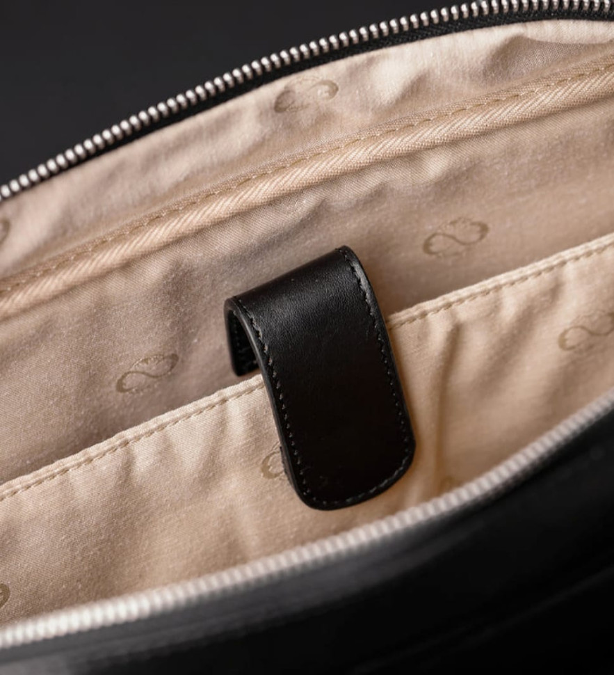 Жіноча шкіряна сумка-портфель для ноутбука - The Sheltering Sky - Чорний колір - Time Resistance 5248601W