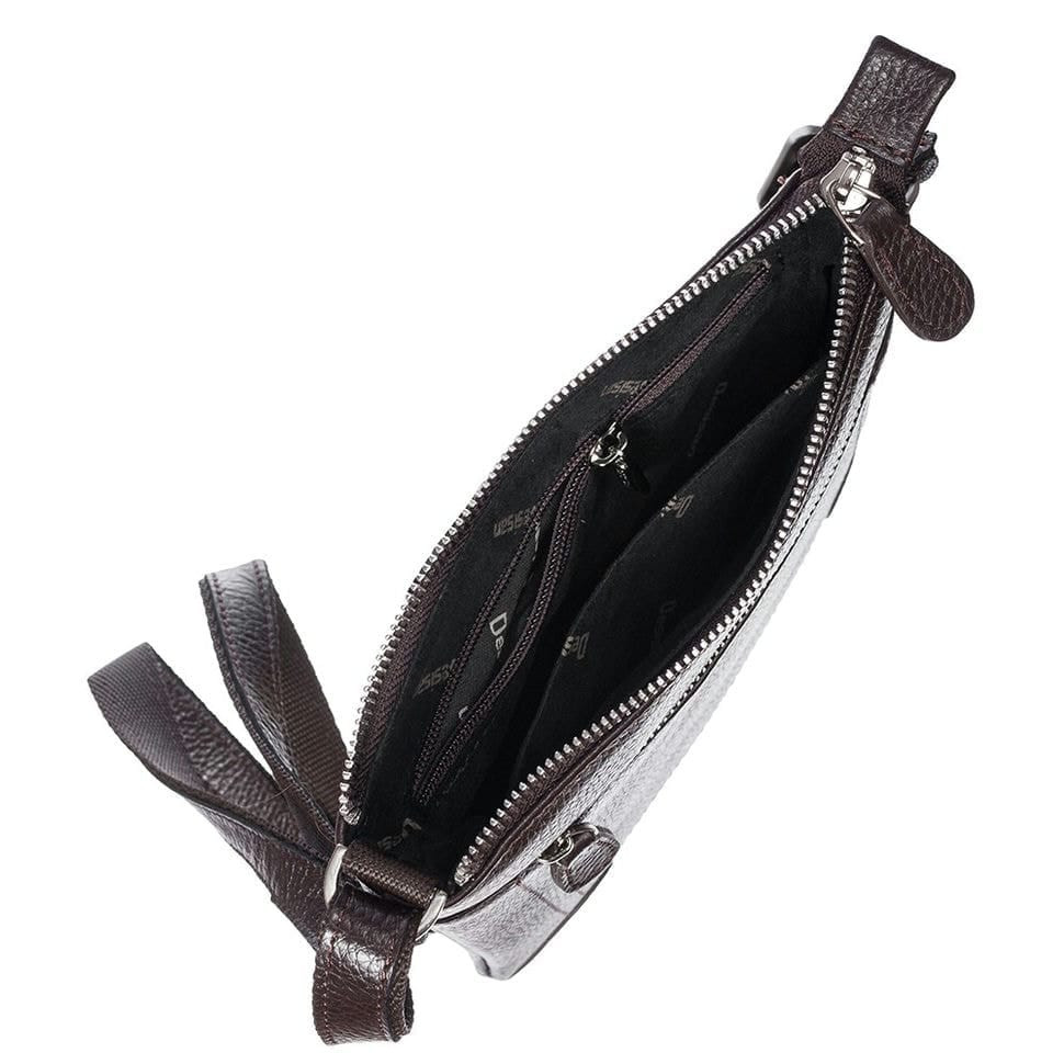 Барсетка м'яка шкіряна DESISAN 1352-9 коричневий гладкий