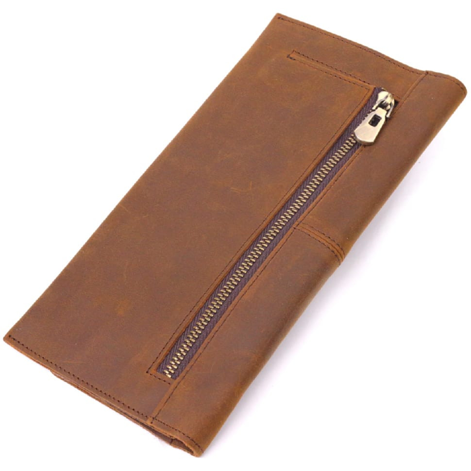 Тонкий чоловічий гаманець з натуральної vintage шкіри 21296 Vintage Коричневий