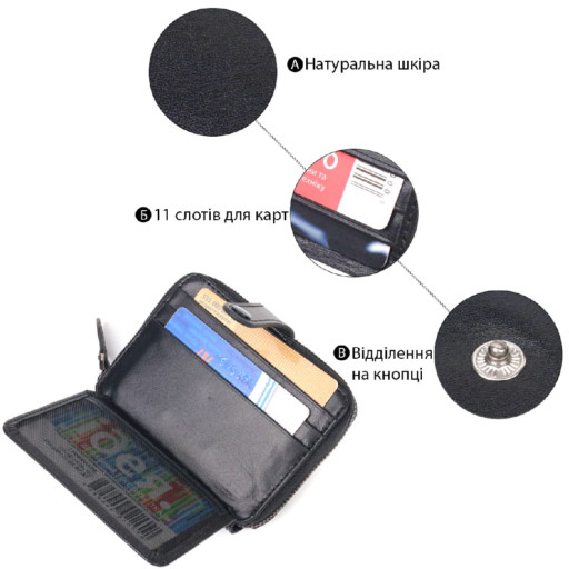 Красиве портмоне з натуральної шкіряної галдки CANPELLINI 21492 Чорне