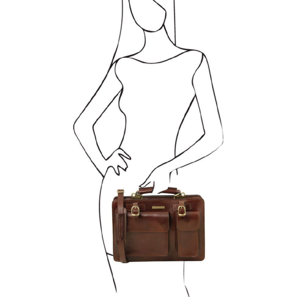 Шкіряна сумка портфель Tuscany Tania TL141269 велика модель