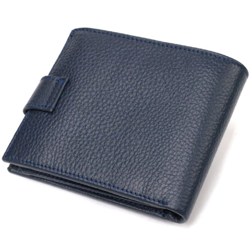 Привабливий горизонтальний гаманець для чоловіків із натуральної шкіри флотар CANPELLINI 21894 Синій