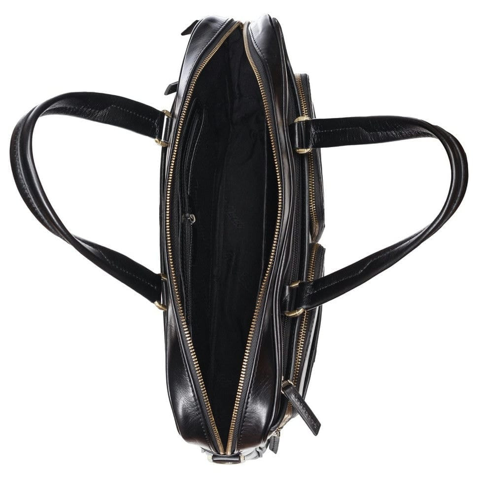 Шкіряний портфель Tony Bellucci 5048-101 чорний гладкий