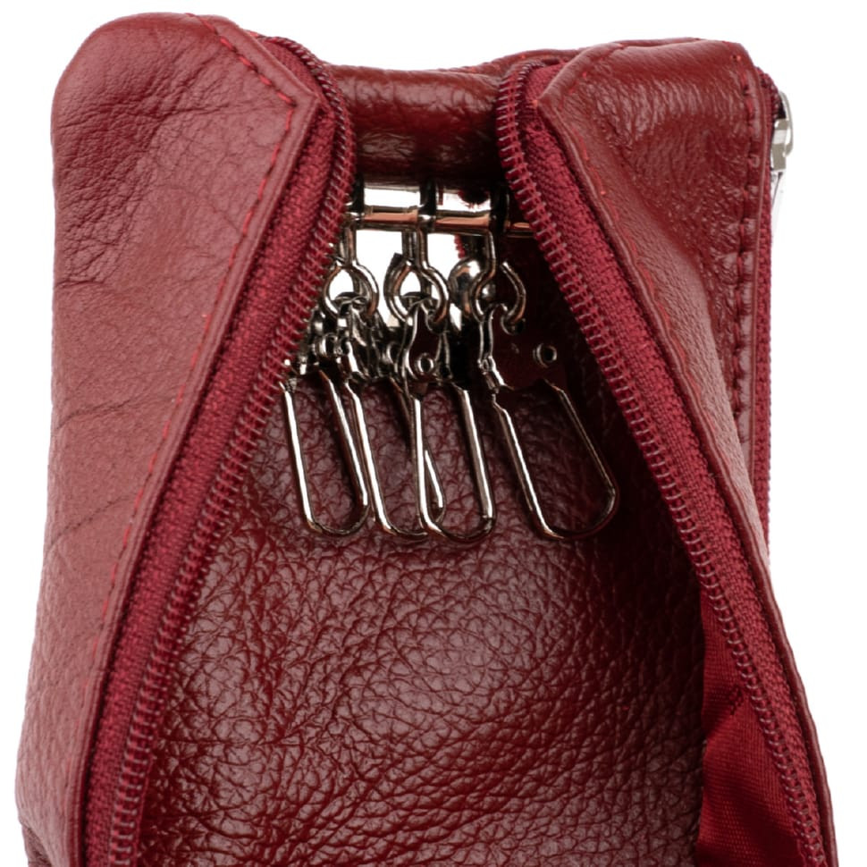 Ключница-кошелек с кармашком женская ST Leather 19352 Бордовая