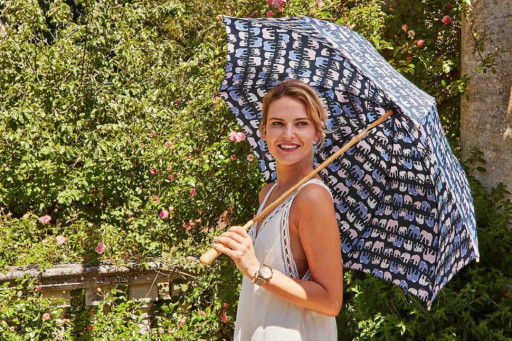 Парасолька жіноча Fulton L914-039847 Eco Ocean UV Marching Elephants