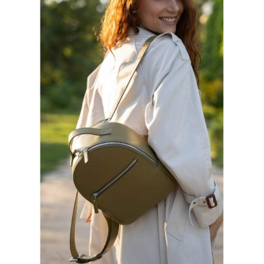 Groove S Leather Backpack olive