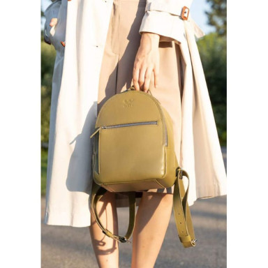 Groove S Leather Backpack olive