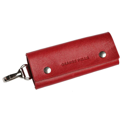 Key holder with buttons, glossy, Grande Pelle 405660 red