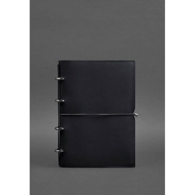 Leather notebook A4 on rings (soft-book) 9.0 soft cover blue Crust