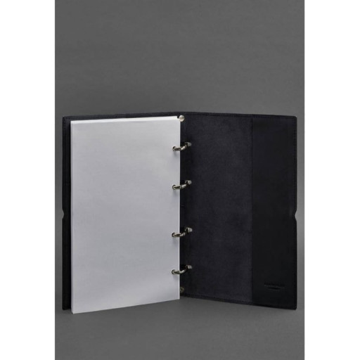 Шкіряний блокнот А4 на кільцях (софт-бук) 9.0 у м'якій обкладинці синій Краст