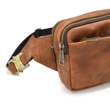 Belt bag with two compartments TARWA RB-0704-3md cognac crazy