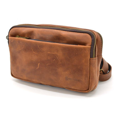 Belt bag with two compartments TARWA RB-0704-3md cognac crazy