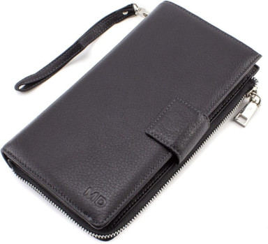 Чёрный мужской кожаный клатч под документы MD Leather 7M-182