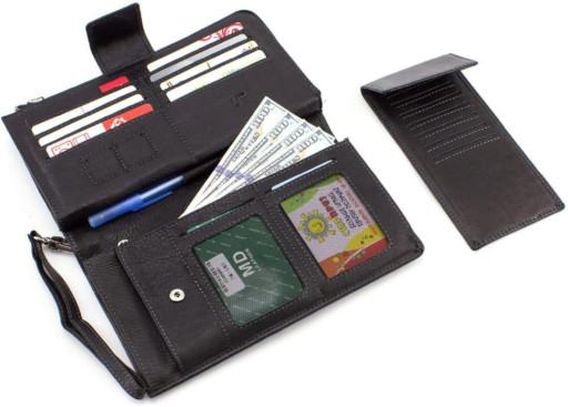 Чорний чоловічий шкіряний клатч під документи MD Leather 7M-182