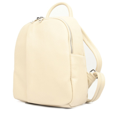 Кожаный женский рюкзак бежевый Virginia Conti Italy - VC3964fbeige
