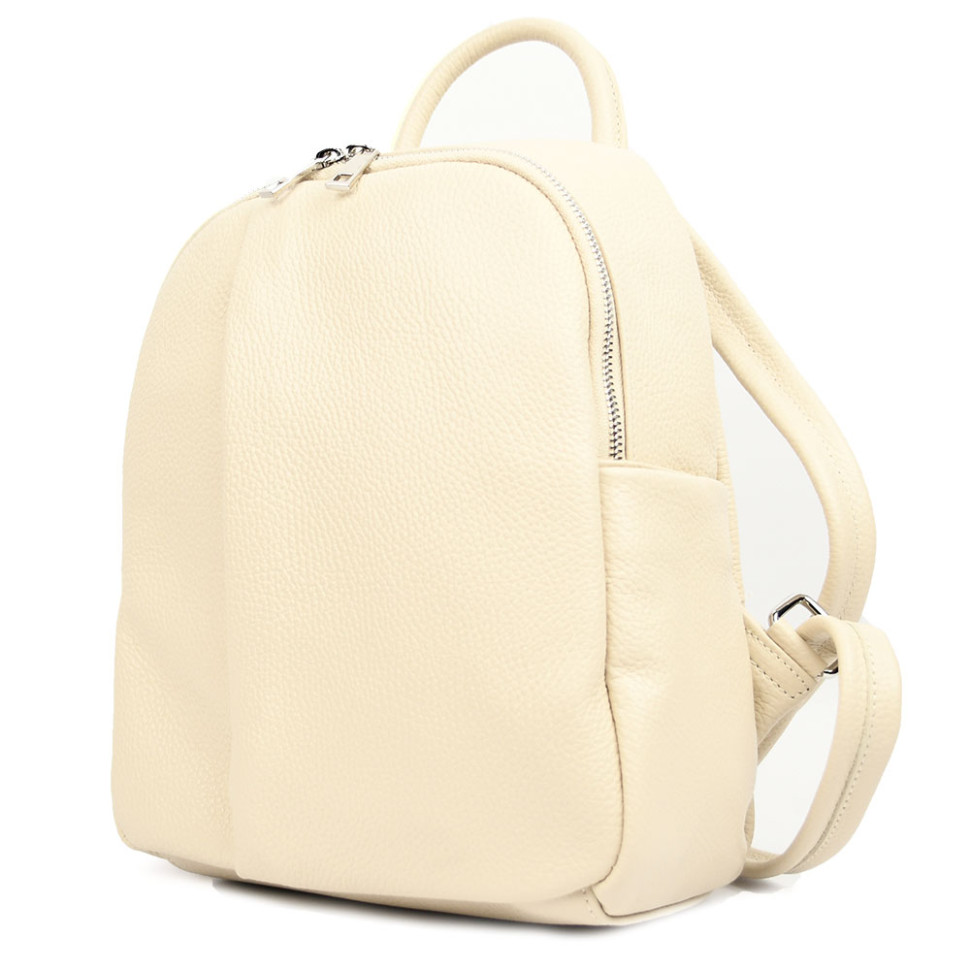Leather womens backpack beige Virginia Conti Italy - VC3964fbeige