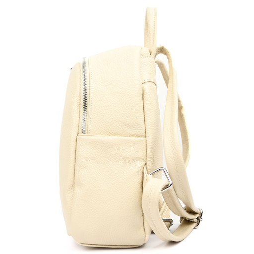 Шкіряний жіночий рюкзак бежевий Virginia Conti Italy - VC3964fbeige