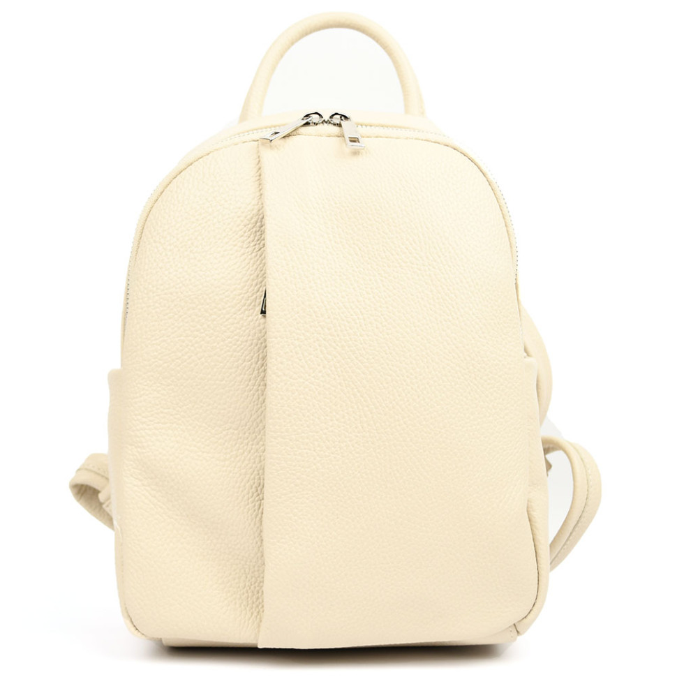 Leather womens backpack beige Virginia Conti Italy - VC3964fbeige