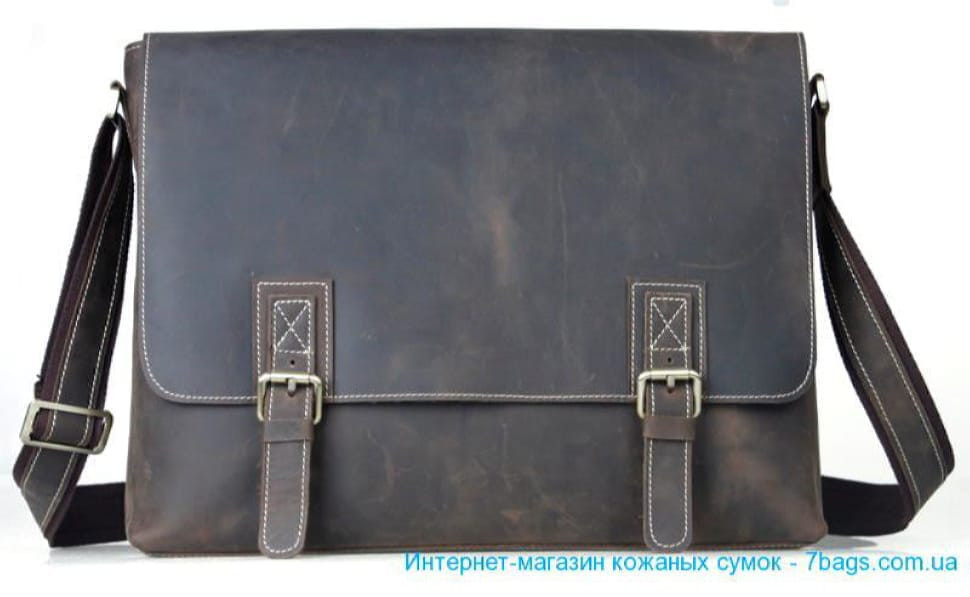 Чоловік стильний месенджер з міцної волової шкіри +1093