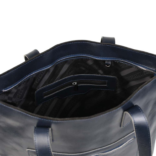 Жіноча сумка шоппер шкіра Алькор Limary lim-3440GK синя