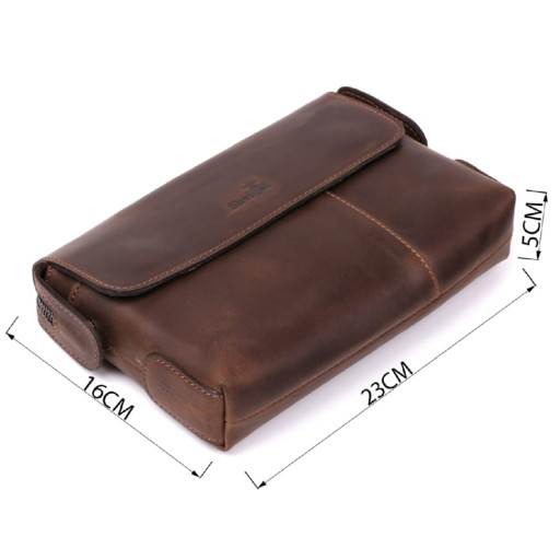 Чоловічий клатч SHVIGEL 11085 шкіряний Коричневий