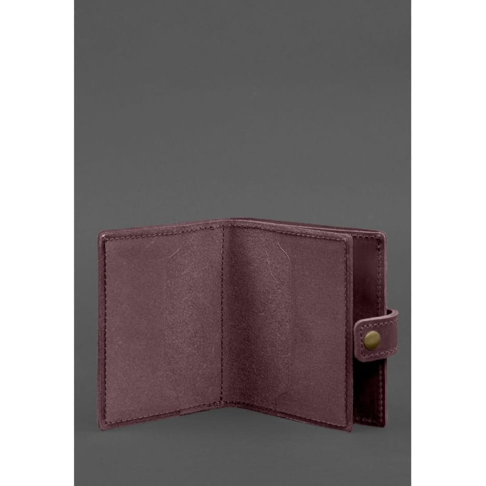 Шкіряна обкладинка-портмоне для посвідчення офіцера ДПСУ 11.2 бордовий Crazy Horse