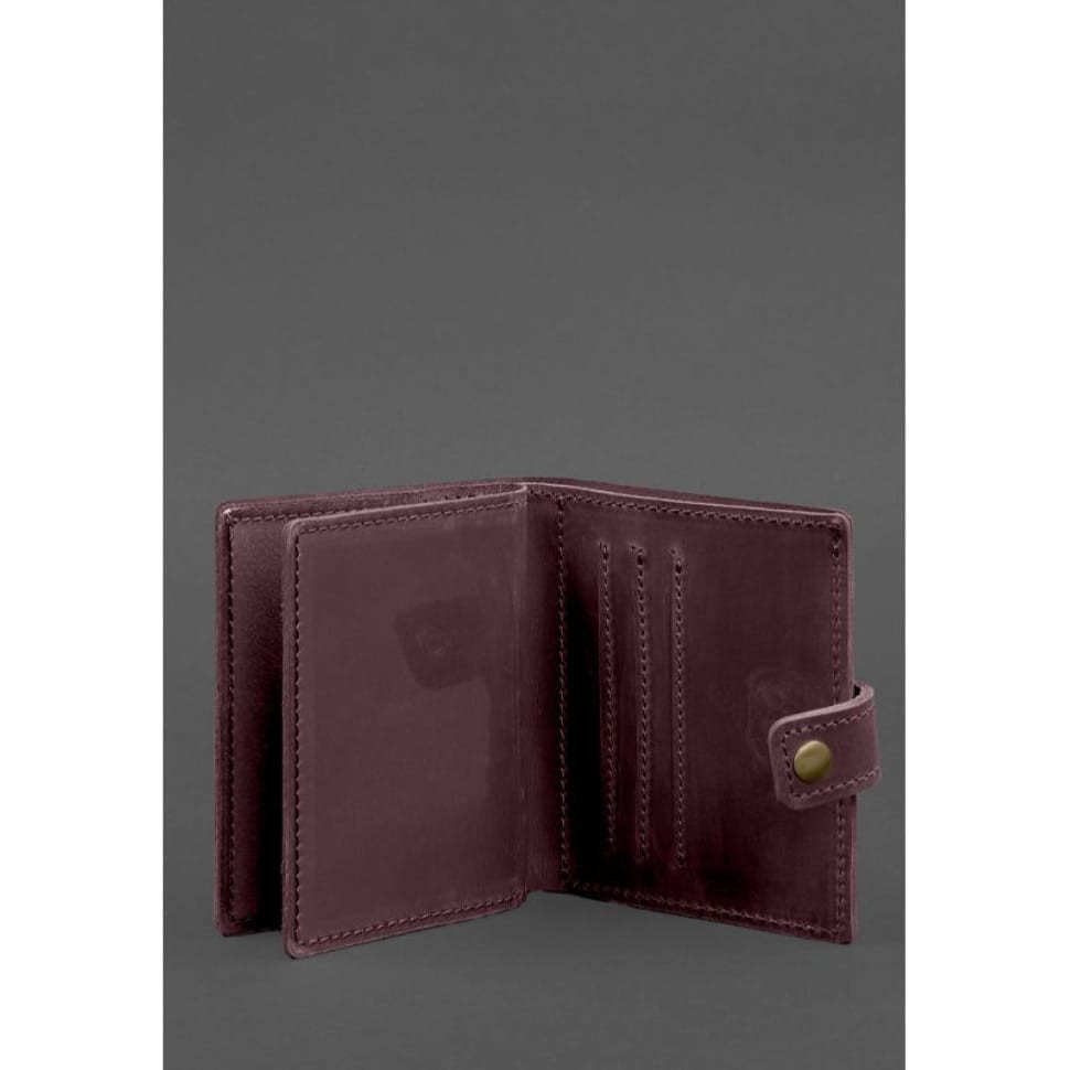 Шкіряна обкладинка-портмоне для посвідчення офіцера ДПСУ 11.2 бордовий Crazy Horse