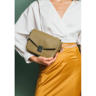 Yoko women's leather handbag olive