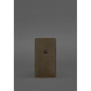 Кожаный чехол для iPhone 12 Темно-коричневый Crazy Horse