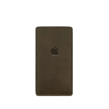 Кожаный чехол для iPhone 12 Темно-коричневый Crazy Horse