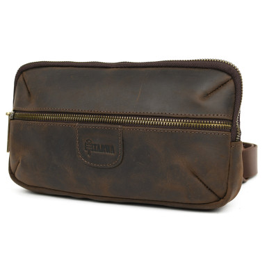 TARWA Crazy Horse RC-1819-3md Brown Leather Waist Bag